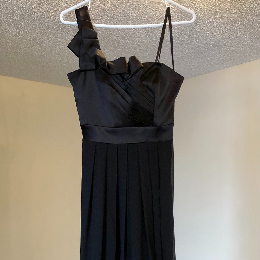 BCBGMAXAZRIA one shoulder evening gown.